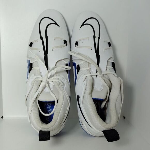 Nike Alpha Menace Pro 3 Mens NEW w/Tags White/Blue Football Cleats - sz. 18 - Picture 4 of 6